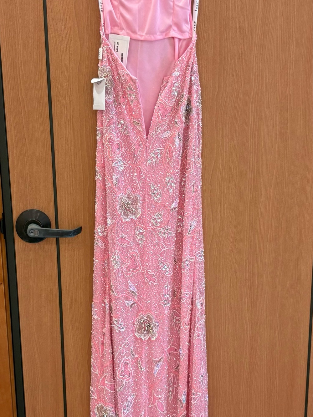 Pink Sequin Side-Slit Prom Gown by Jasz Couture , size 2 - Picture 7 of 9